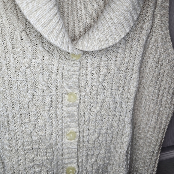 Woolrich Stone Heather Cotton/Ramie Button Front Knit Vest Size XL - Picture 7 of 8